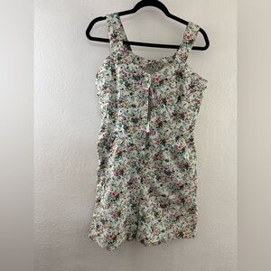 G Pellini floral print cris cross back Sleeveless Shorts Jumpsuit size 11/12